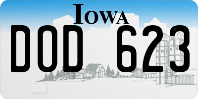 IA license plate DOD623