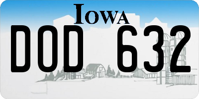 IA license plate DOD632