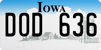 IA license plate DOD636
