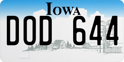 IA license plate DOD644