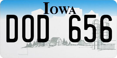 IA license plate DOD656