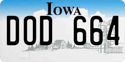 IA license plate DOD664