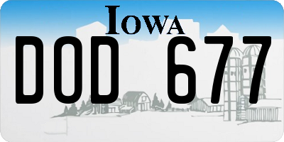 IA license plate DOD677