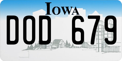 IA license plate DOD679