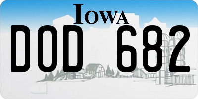 IA license plate DOD682