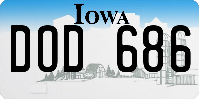 IA license plate DOD686