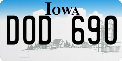 IA license plate DOD690