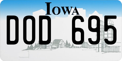 IA license plate DOD695