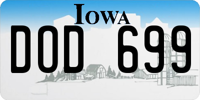 IA license plate DOD699