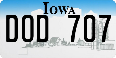 IA license plate DOD707