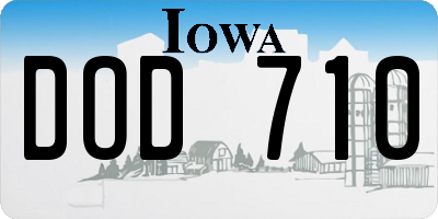 IA license plate DOD710