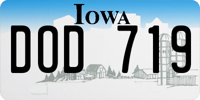IA license plate DOD719