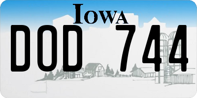 IA license plate DOD744