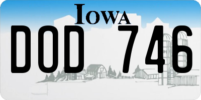 IA license plate DOD746