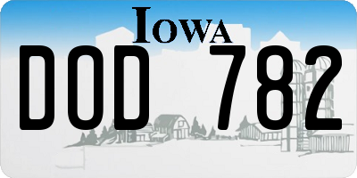 IA license plate DOD782