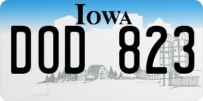 IA license plate DOD823