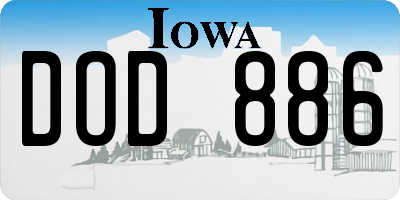 IA license plate DOD886