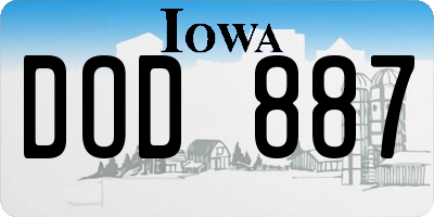 IA license plate DOD887