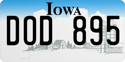 IA license plate DOD895