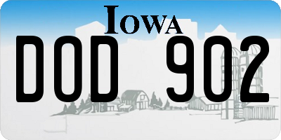 IA license plate DOD902
