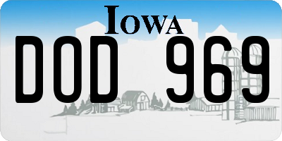 IA license plate DOD969