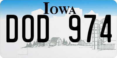 IA license plate DOD974