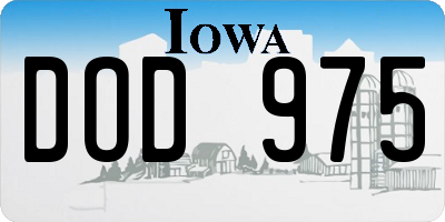 IA license plate DOD975