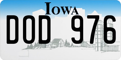IA license plate DOD976