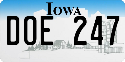 IA license plate DOE247