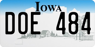 IA license plate DOE484