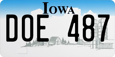 IA license plate DOE487