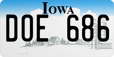 IA license plate DOE686