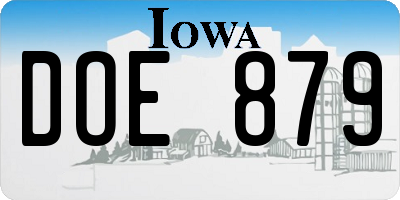 IA license plate DOE879