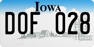 IA license plate DOF028