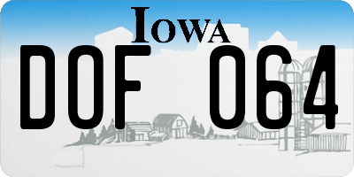 IA license plate DOF064