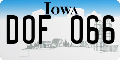 IA license plate DOF066