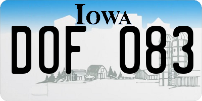 IA license plate DOF083
