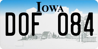 IA license plate DOF084