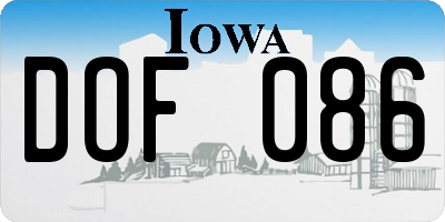 IA license plate DOF086