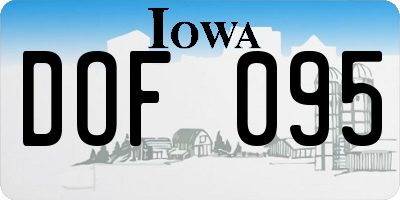 IA license plate DOF095