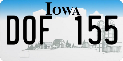 IA license plate DOF155