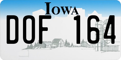 IA license plate DOF164