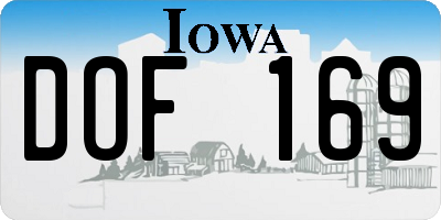 IA license plate DOF169