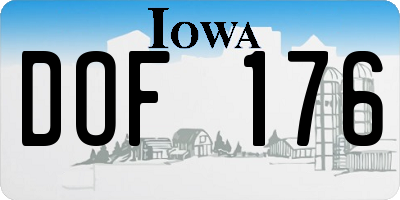 IA license plate DOF176