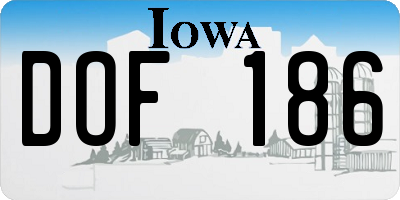IA license plate DOF186