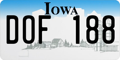 IA license plate DOF188