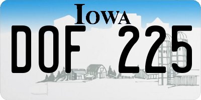 IA license plate DOF225