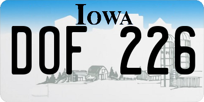 IA license plate DOF226