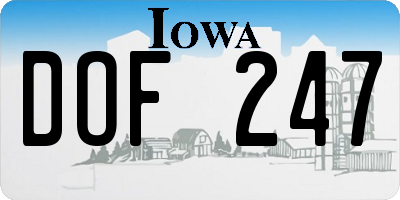IA license plate DOF247