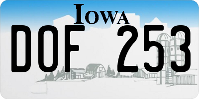 IA license plate DOF253